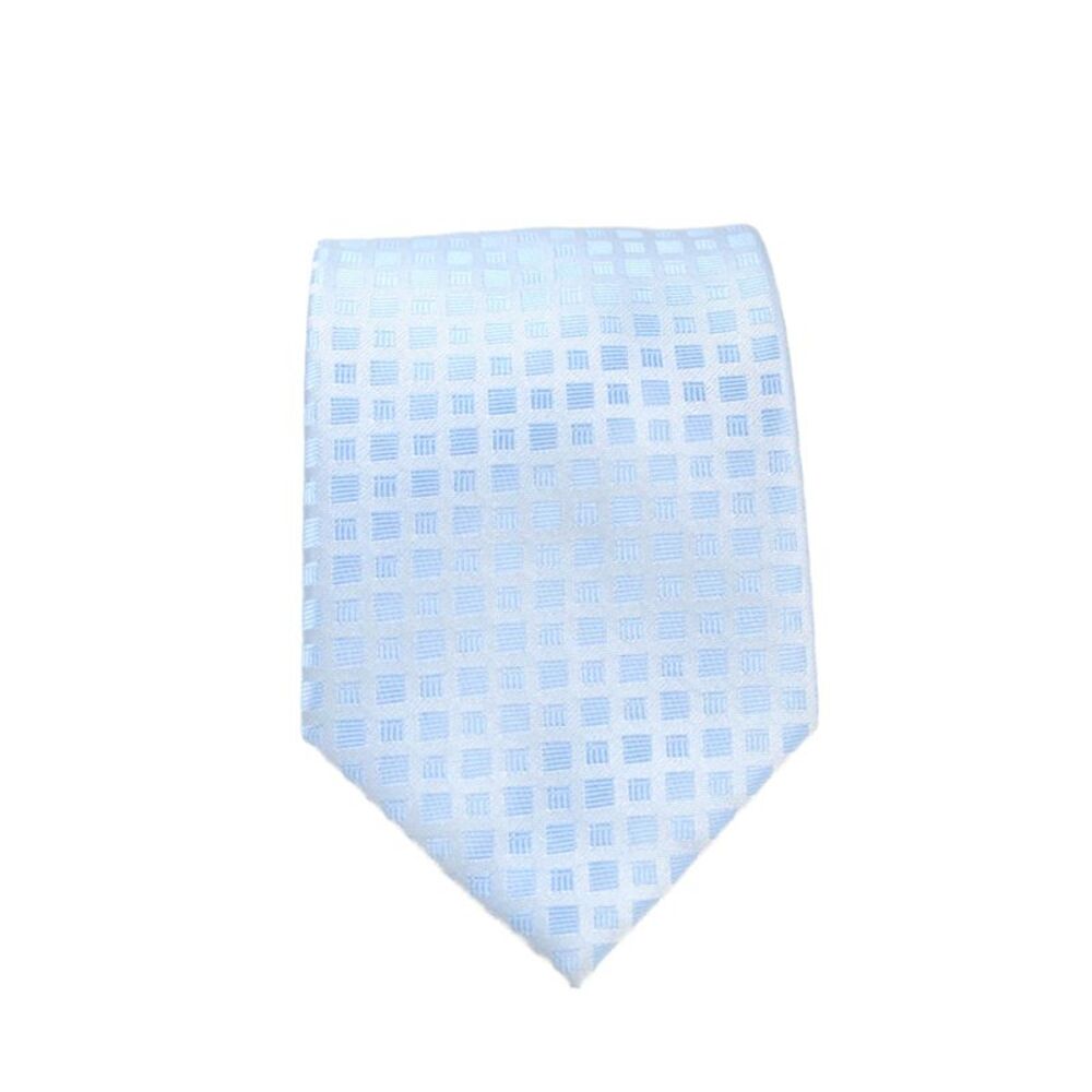 Pierre Cardin Paris Mens Square Print Classic Necktie Sky Blue